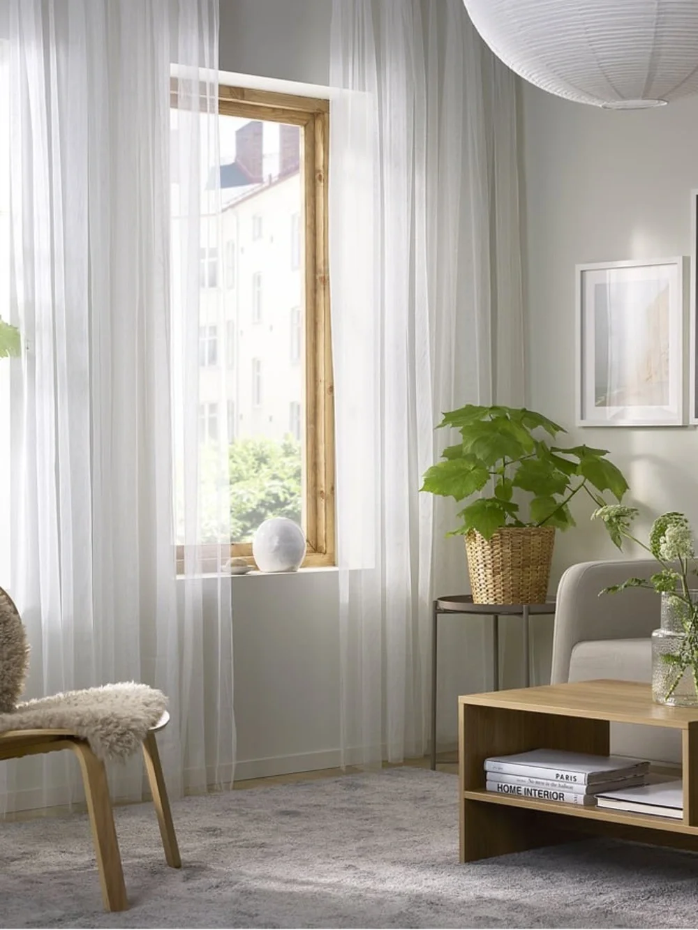 IKEA LILL Sheer Curtain Panels in White - 2 Pack